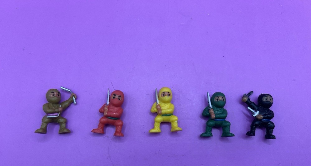 Tiny Mini Ninja Warrior Figures Lot Of 5 Toy VTG