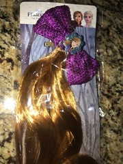 Scunci Frozen 2 Disney Anna Fake Pony Tail & Bow Hair New