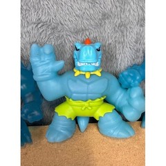 Heroes of Goo Jit Zu Action Figure Lot Tyro Rock Jaw Blue Stretchy Squishy 3pc