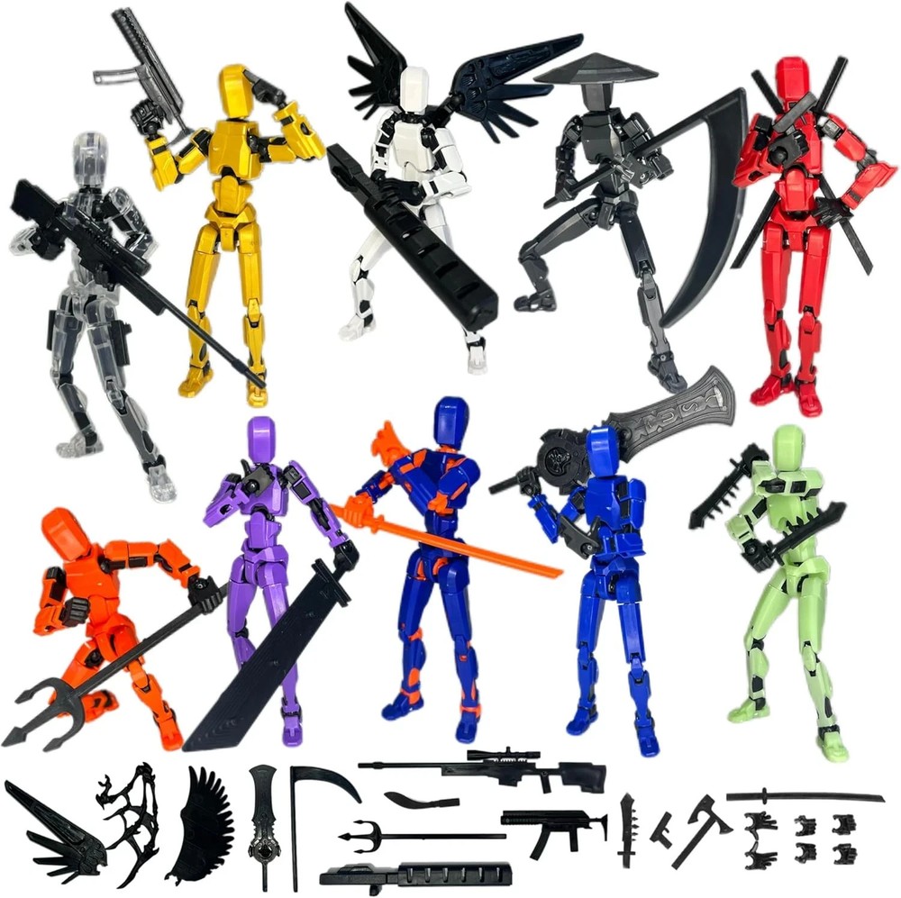 (Assembly Completed) 10 Packs T13 Action Figure Set, Dummy 13 3D Printed Actionf
