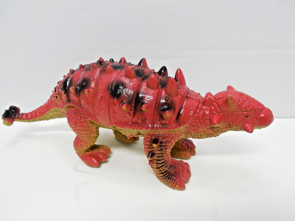Vintage Ankylosaurus Dinosaur Figure Vinyl Plastic Heavy 9 in L x 3.5 in T