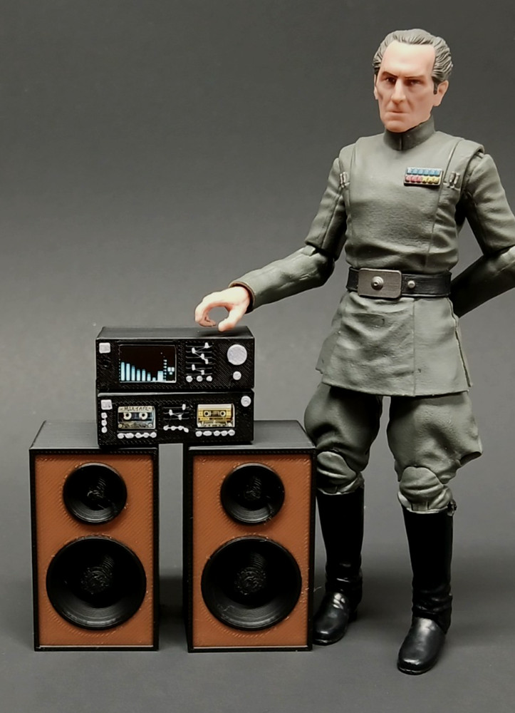 1:12 scale MINIATURE STEREO ACCESSORY SET GI JOE STAR WARS FIGURE DOLL HOUSE
