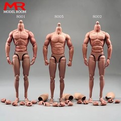 1/6 Scale Male Muscle Action Figure Body 12 Inch Jointed Model with Extra Hands