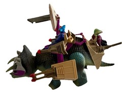 Vintage 1988 Tyco Dino-Riders RARE Triceratops Hammerhead Sidewinder LOT