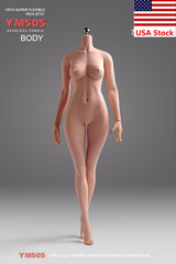YM505 1/6 Female Pale Sexy Large Breast Flexible Body&Details For 12”Figure