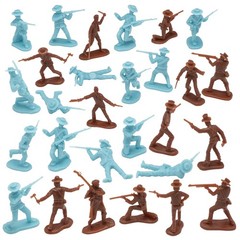Alamo Plastic Army Men 37 Piece Texas vs Mexico Soldier Figure Set