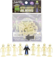 Itty Bitty Aliens (Bag of 9) Glow in Dark Statue UFO Figurines – Archie McPhee