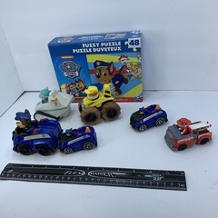 Paw Patrol Lot of Vehicles & 48 Pc Fuzzy Puzzle