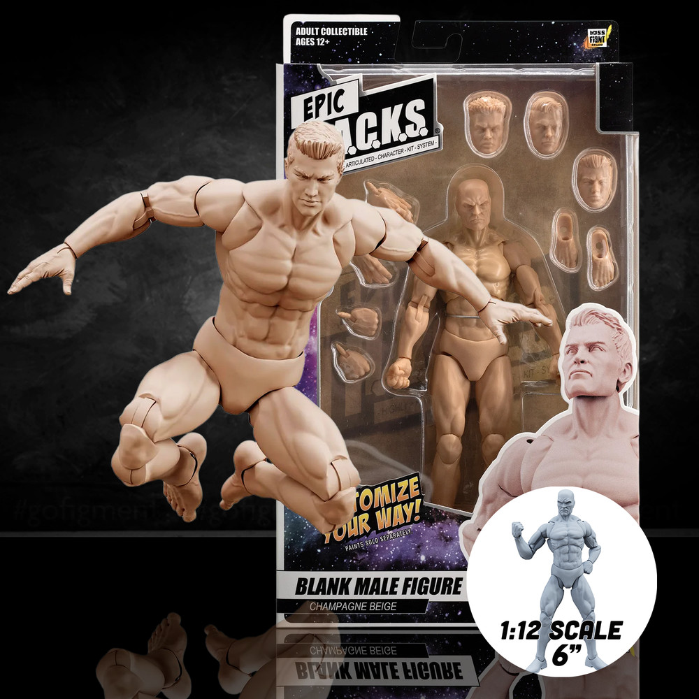 EPIC H.A.C.K.S. Blank Male Champagne Beige 6″ Scale Premium Action Figure