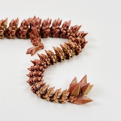 Dragon Crystal Full Articulated Dragon Fidget Toy 13” Burnt Orange 3D Print Art