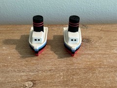 Rudolph Island Of Misfit Toys Lot of 2 Misfit Tug Boat Figures Toy Boat Tugboat