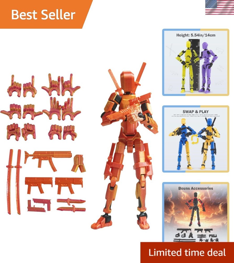 5.54” Multi-Jointed Tian 13 Robot with 12 Accessories – Perfect Gift Idea