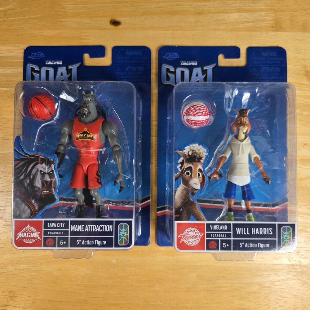 GOAT Movie Will Harris Lot Of 2 – Will & Mane – Roarball 5″ Action Figure