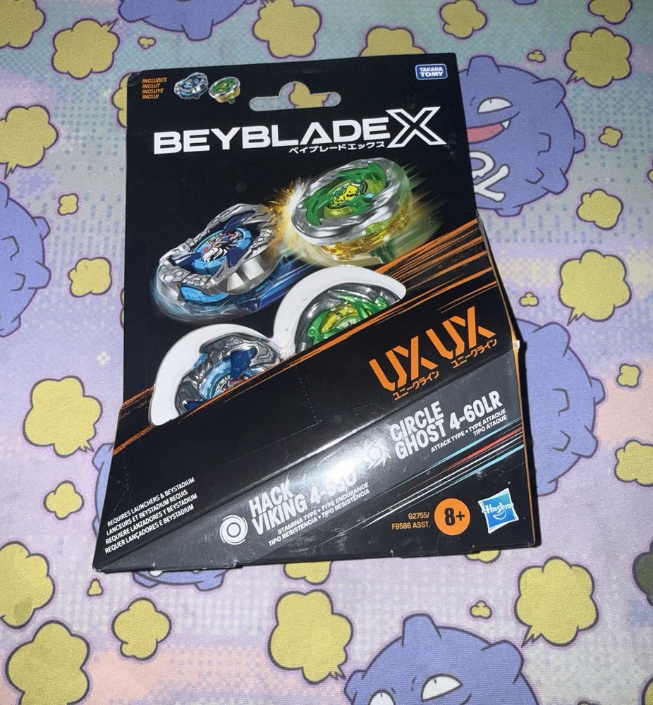 Beyblade X Circle Ghost 4-60LR UX & Hack Viking 4-55O UX Dual Pack Set BRAND NEW