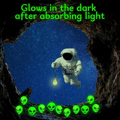50 Pcs Mini Resin Alien Figures Glow in the Dark Tiny Small Alien Figurin