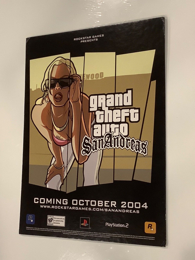 2004 Grand Theft Auto STANDEE GAME STORE Counter DISPLAY poster XBOX PlayStation