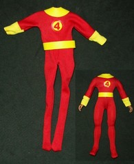 custom sewn Human Torch red suit for Mego scale 8 inch figure Johnny Storm
