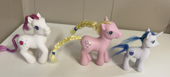 My Little Pony Figures Mix Lot of 14 Brushable Hair Various Sizes With Cart Gift
