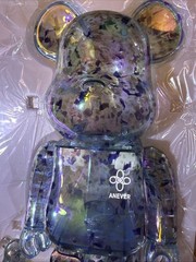 Medicom BE@RBRICK x Anever 3rd Version clear blue 400% and 100% set Bearbrick