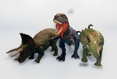 Jurassic World Lot Of 3 Dinosaurs. Sinoceratops, Triceratops, Abelisaurus.