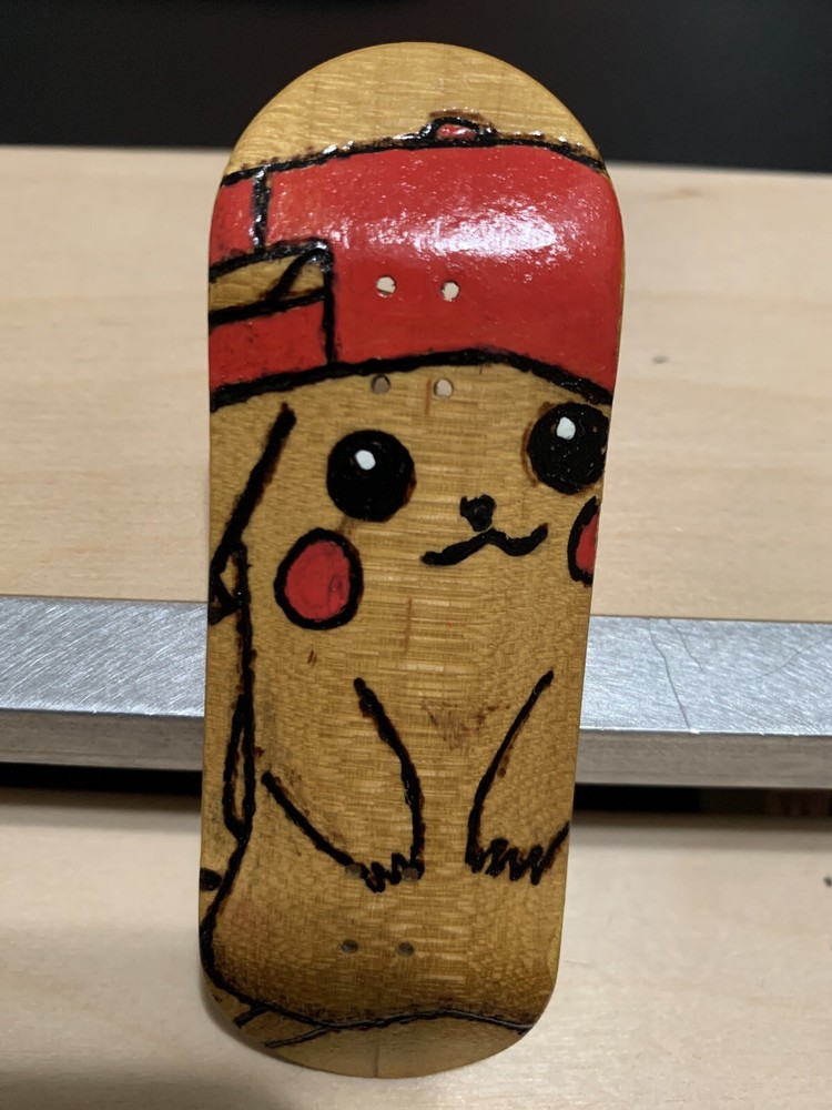 Hand Engraved Pikachu 34*100mm Pro Fingerboard Deck
