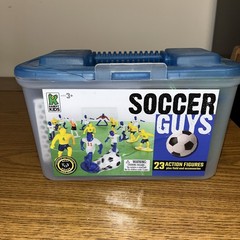 Kaskey Kids Soccer Guys Complete Set Two Teams 23 Figures New pieces Broken Lid