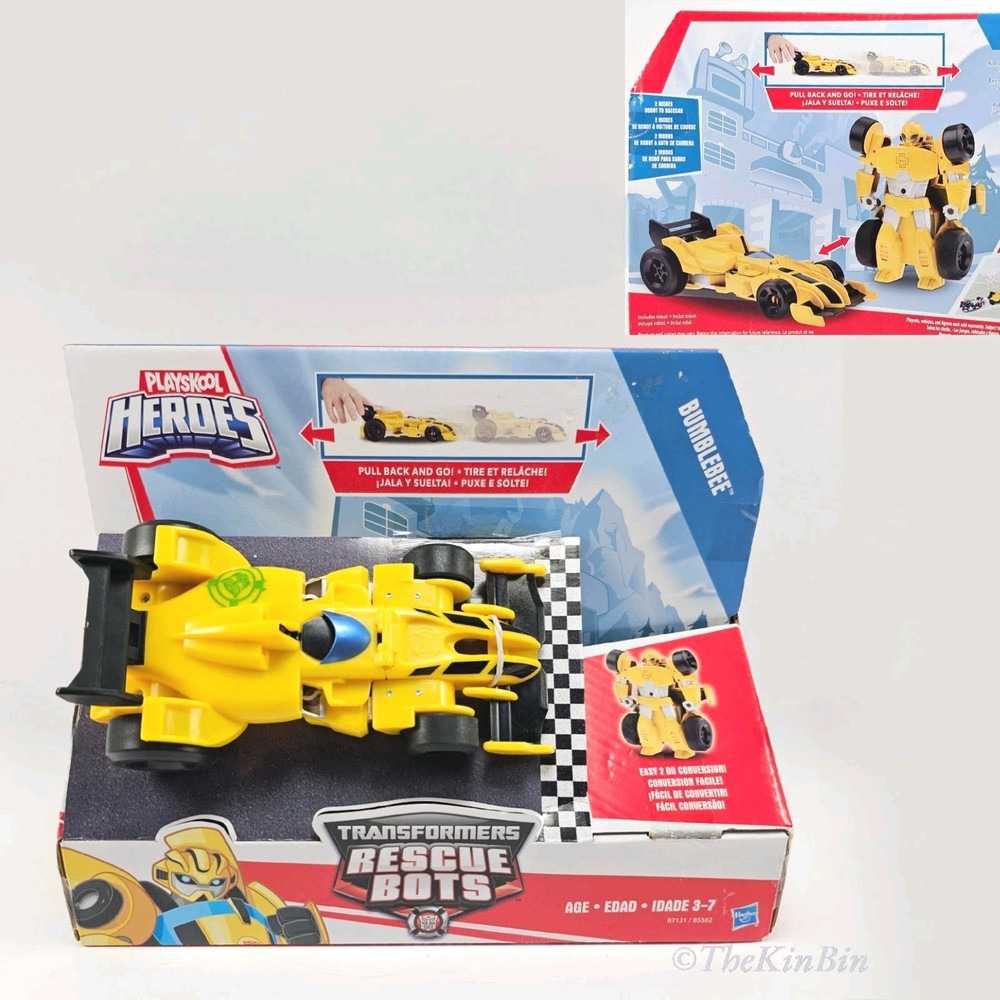 Playskool Heroes Transformers Bumblebee Rescue Bots Pull-back & Go Race Car NEW