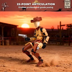 Western Cowboy t13 Action Figure｜Assembly Completed｜ 3D Printed Dummy 13 for …