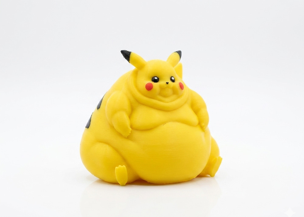 Fat Pikachu Figure – Funny Obese Pokémon Statue – Gag Gift Idea