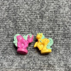 Vtg My Little Pony 1980s MLP Petite Ponies Pretty Parade Lot of 2 Pink & Yellow