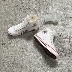 ATS-CON-WR: 1/12 casual Sneakers ankle adapters & box for 6″ figure – White Red