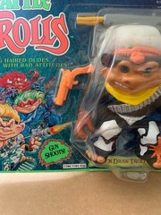 1993 Hasbro Battle Trolls Quick Draw Troll – BOX SHOWS WARE , BUBBLE IS DENTED