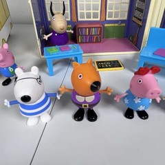 2003 Vintage Peppa Pig School Playhouse Camper Van Figures Toy Bundle Lot