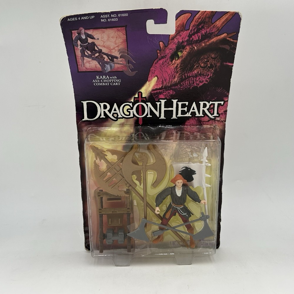 Dragonheart Kara with Axe Chopping Cart Kenner Action Figure 3.5″ Vintage 1995