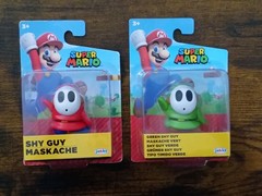 9-PK SHY GUY 4″ + 2.5″ Super Mario Nintendo Black Light Blue Green Red Yellow