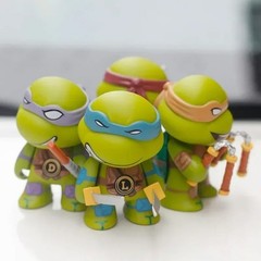 TMNT Mni Action Toy Figures 4Pcs Ninja Turtle Ornaments Car Dashboard Gift