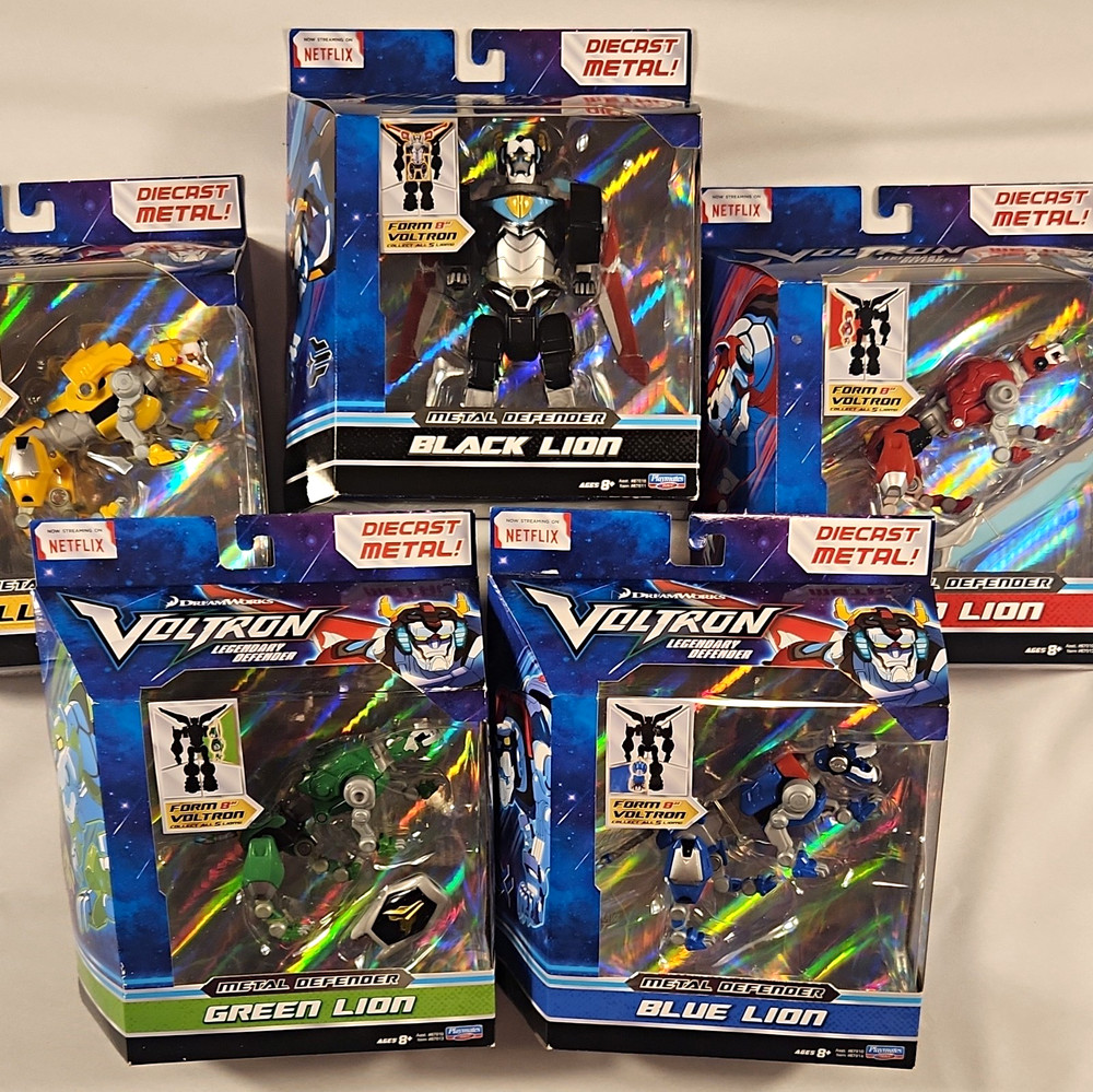 Playmates Toys NIB Voltron Metal Defender Series Diecast Lion Full Set