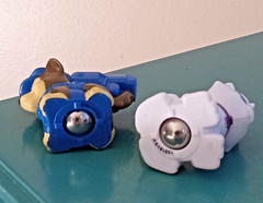 Set of 2 Paw Patrol Micro Mover Toys Chase Dog and Cat Marshall