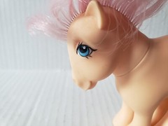 Vtg 1982 My Little Pony MLP G1 Pretty Parlor Concave Foot CF Peachy Pink Hearts