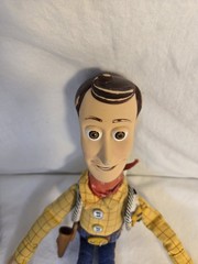 Disney Pixar Toy Story Fire Fightin’ Woody Soft Doll 2004 Drawstring WORKS READ