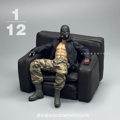 1/12 Scale Solid Color Fashionable Sofa Model Toy Fit 6in 9in Doll Action Figure