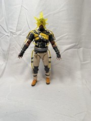 Action Figure with Yellow Lightning Effects, Tactical Outfit, Black/Yellow/Beige