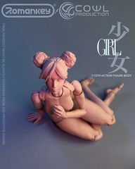 US Romankey X COWL 1/12 Sexy Black Girl Action Figure Female Body Flexible 6″Toy