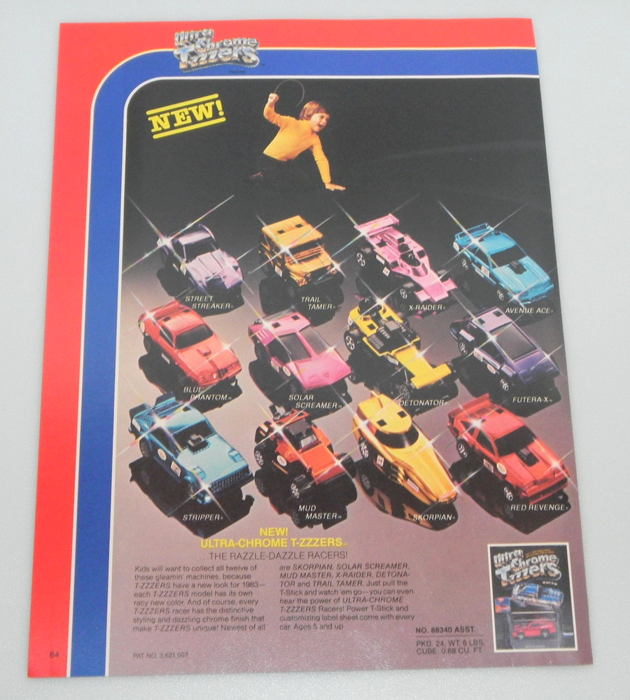 Vintage 1983 T-zzzers Ultra Chrome Race Car Magazine Trade Ad Print Poster Promo