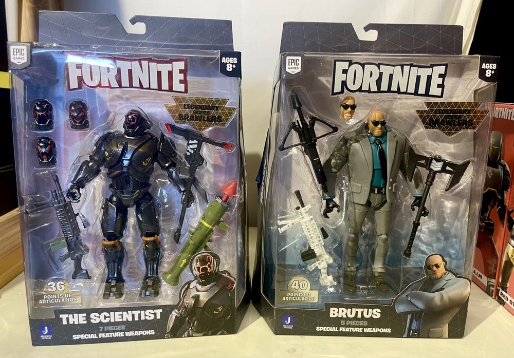 FORTNITE LEGENDARY SERIES THE SCIENTIST & BRUTUS LOT OF 2 FIGURE JAZWARES 2021