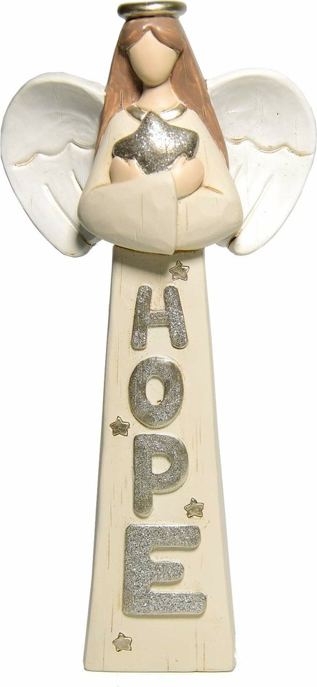 Holy Land Market Resin Hope Angel – Decorated with Stars – Small ( 10.5 cm –