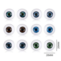 1pair Realistic Half Round Hollow Back Fake Eyes Eyeballs DIY Halloween Prop