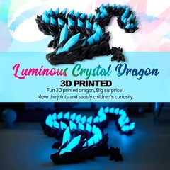 24″ Glow in the Dark 3D Printed Dragon Fidget Toy – Articulated Flexible Design,