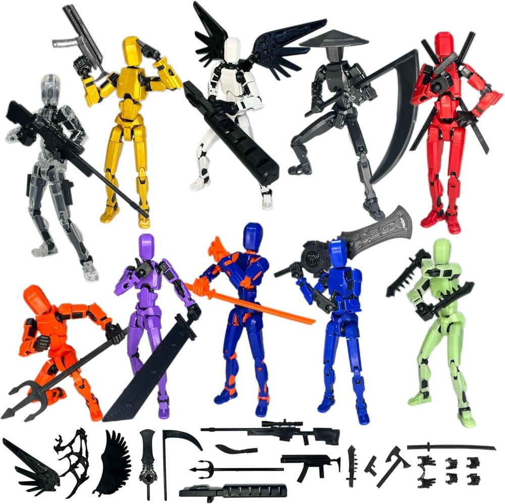 (Assembly Completed) 10 Packs T13 Action Figure Set, Dummy 13 3D Printed Actionf