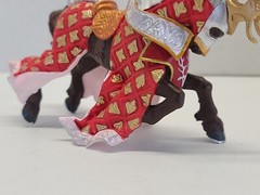 Papo Medieval Knight Action Figure Fantasy Cavalry Horse Stag Deer Red Gold